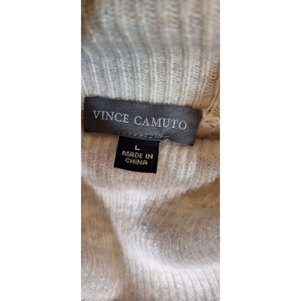 Vince Camuto Women L Turtleneck Sweater Dress Long Sleeve Heathered Beige NWT - Picture 7 of 8